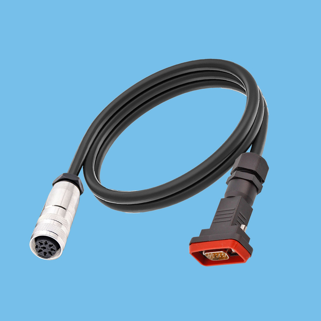 DB9 waterproof plug to 9P aviation plug connection line