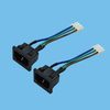 Customized AC power three pin card type pin socket cable