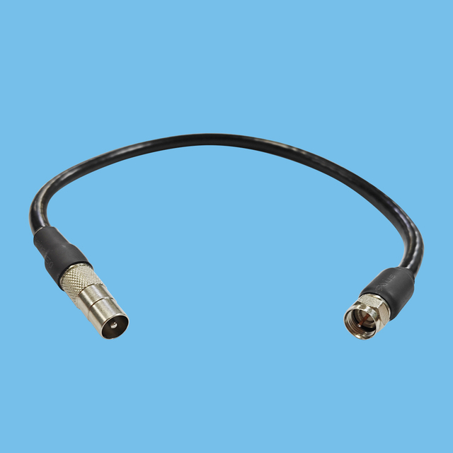 F-head to PAL RG6 coaxial data transmission connection line