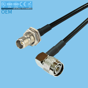 Bent straight head TNC coaxial RF harness