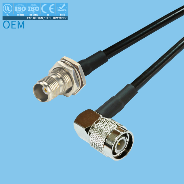 Bent straight head TNC coaxial RF harness