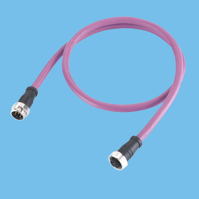 M16 5PIN Male - Female Purple Halogen Free Wire Waterproof IP 68