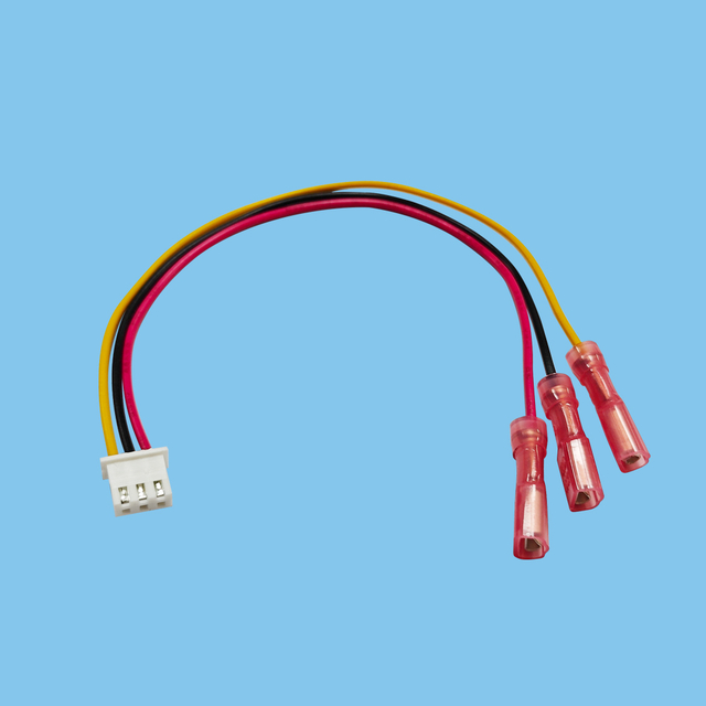 Cold pressed terminal button switch control connection wire