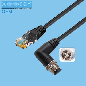M12 4Pin elbow X-shaped to RJ45