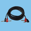 Dual Channel Elbow 6.5 mm Audio Transmission Cable