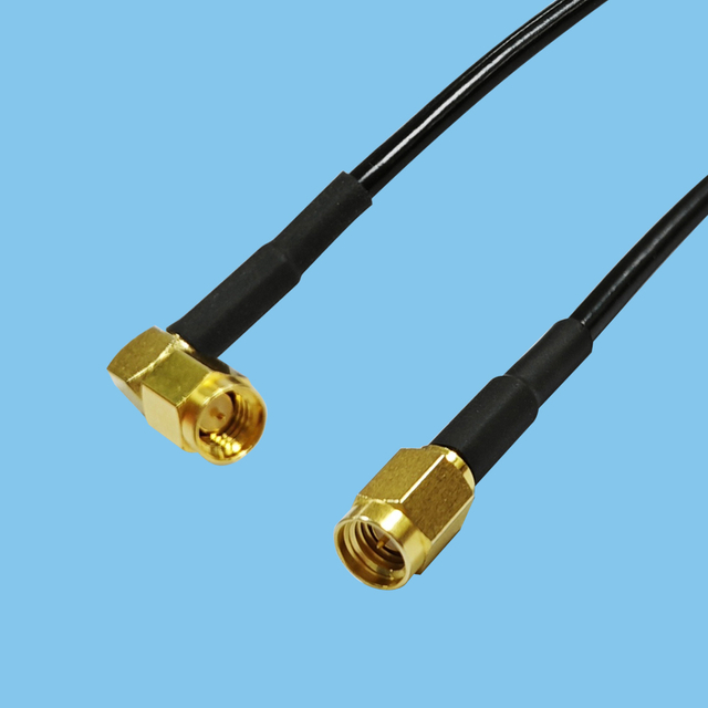 SMA elbow to SMA male RF adapter cable