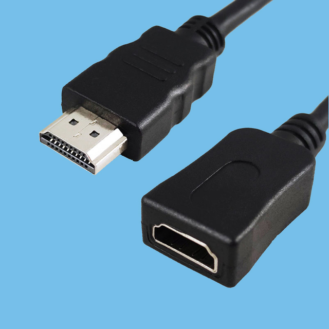 HDMI Male - Female Connector Nickel Plated Shell Size 0.3MT ~ 3.0MT Black
