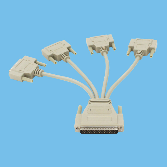 Industrial equipment data transmission shunt cable HDDB 62 PIN male - DB 25 PIN male 360 degree EMI protection