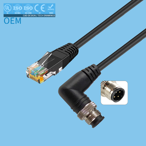 M12 4pin elbow to RJ45 Ethernet cable