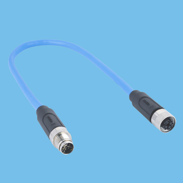 M12 8PIN 4 Partition Male - Female Waterproof IP68 Orchid Halogen Free Wire